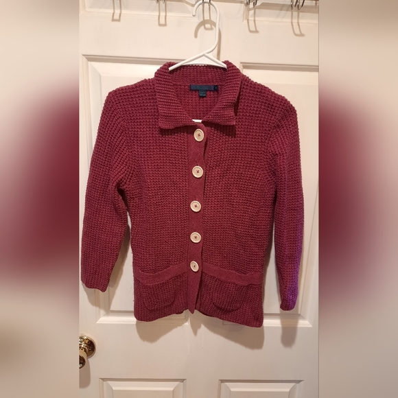 Boden Girls Purple Cashmere/Angora Blend Button Down Cardigan Sweater size 10 - Picture 3 of 12